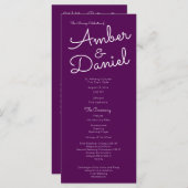 Stijlvolle tekst bruiloft programma programmakaart (Voorkant / Achterkant)