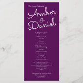 Stijlvolle tekst bruiloft programma programmakaart (Voorkant)