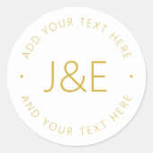 Stijlvolle tekst Klassic Round Sticker (Voorkant)