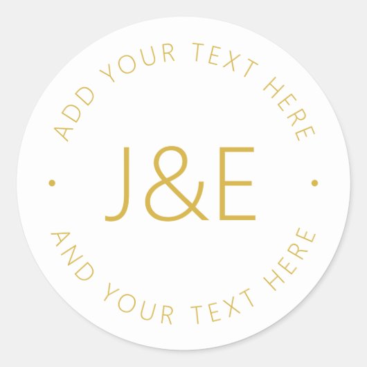 Stijlvolle  tekst Klassic Round Sticker (Voorkant)