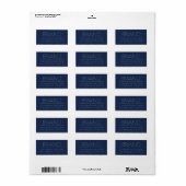 Stijlvolle  tekst Navy Blue White Border Etiket (Full Sheet)