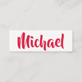 Stijlvolle tekst (rood) mini visitekaartje (Voorkant)