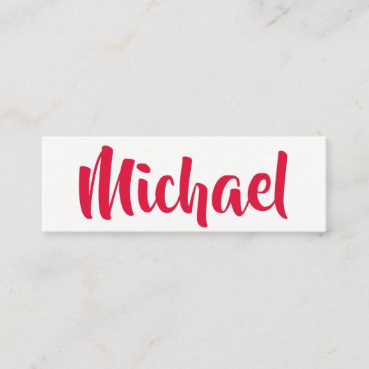 Stijlvolle tekst (rood) mini visitekaartje (Voorkant)