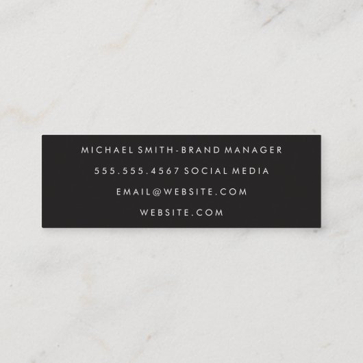 Stijlvolle tekst (rood) mini visitekaartje (Achterkant)