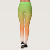 Stijlvolle tekstgradiënt groen oranje werkout leggings (Achterkant)