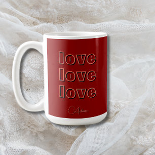 Stijlvolle Terracotta Clean 3 x Love roodfluweel Koffiemok