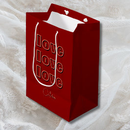 Stijlvolle Terracotta Clean 3 x Love | roodfluweel Medium Cadeauzakje