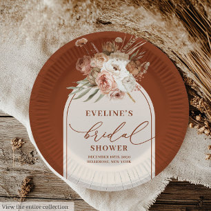 Stijlvolle Terracotta Pampas Gras Boho Papieren Bo Bordje