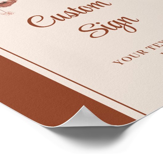 Stijlvolle Terracotta Pampas Sage Boho Boog Custom Poster (Hoek)