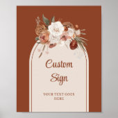 Stijlvolle Terracotta Pampas Sage Boho Boog Custom Poster (Voorkant)