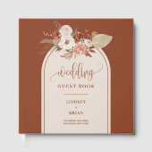 Stijlvolle Terracotta Sage Pampas Grass Boho Flora Gastenboek (Voorkant)