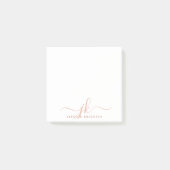 Stijlvolle Terracotta Script Monogram Initialen Post-it® Notes (Voorkant)