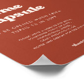 Stijlvolle Terracotta Tijdcapsule 1e Verjaardag te Poster (Hoek)