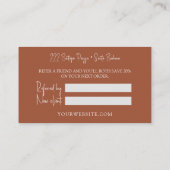 Stijlvolle terracotta Verwijs een Vriend Verwijzin Aanbevelingskaartje (Achterkant)