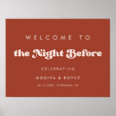 Stijlvolle terracotta Welkom op de avond ervoor Poster (Voorkant)