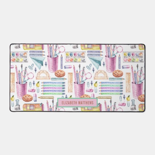 Stijlvolle terug naar school benodigdheden Patroon Bureaumat (Voorkant)