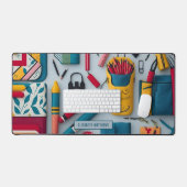Stijlvolle terug naar school benodigdheden Patroon Bureaumat (Keyboard & Muis)