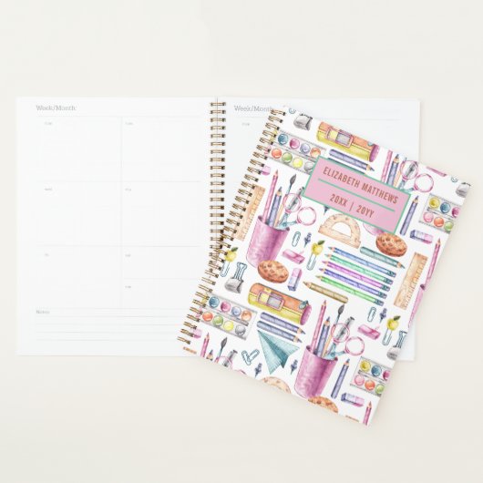 Stijlvolle terug naar school benodigdheden Patroon Planner (Display)