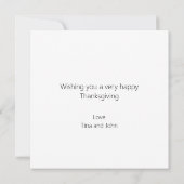 Stijlvolle Thanksgiving tekst Bedankkaart (Achterkant)