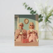 Stijlvolle Theetijd Duo Briefkaart (Staand voorkant)