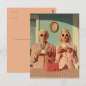 Stijlvolle Theetijd Duo Briefkaart (Voorkant / Achterkant)