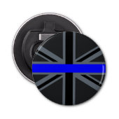 Stijlvolle Thin Blue Line Union-aansluiting Button Flesopener (Voorkant)