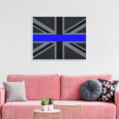 Stijlvolle Thin Blue Line Union-aansluiting Canvas Afdruk (Insitu (Woonkamer))
