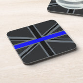 Stijlvolle Thin Blue Line Union-aansluiting Drankjes Onderzetter (Linkerzijde)