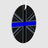 Stijlvolle Thin Blue Line Union-aansluiting Ornament (voorkant)