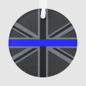 Stijlvolle Thin Blue Line Union-aansluiting Ornament (achterkant)