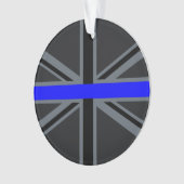 Stijlvolle Thin Blue Line Union-aansluiting Ornament (voorkant)