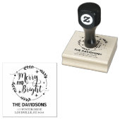 Stijlvolle 'Tis the Season Typografie Monogram Rubberstempel (Gestempeld)