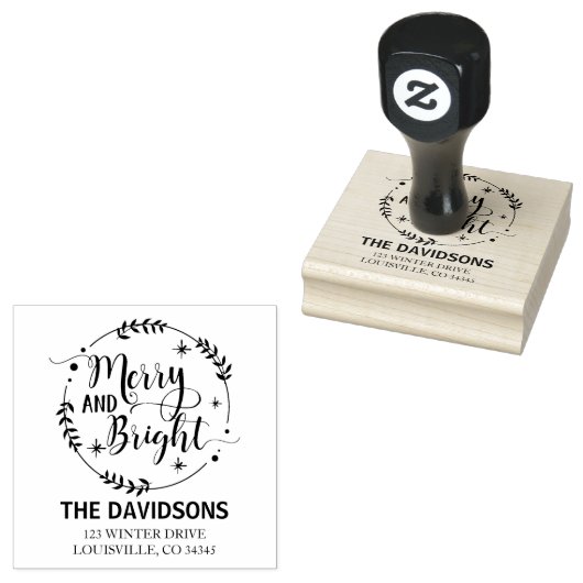 Stijlvolle 'Tis the Season Typografie Monogram Rubberstempel (Gestempeld)