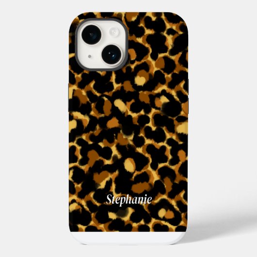 Stijlvolle Tortoiseshell Patroon Aangepaste naam Case-Mate iPhone Case (Achterkant)