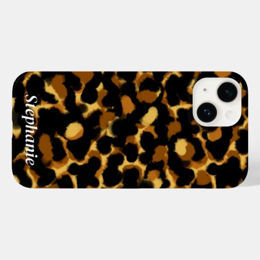 Stijlvolle Tortoiseshell Patroon Aangepaste naam Case-Mate iPhone Case (Achterkant (horizontaal))