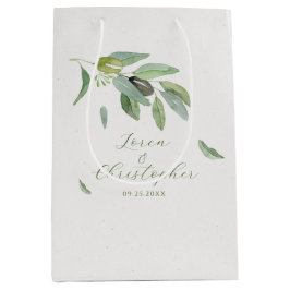 Stijlvolle Toscaanse waterverf olijfbladeren tak Medium Cadeauzakje