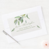 Stijlvolle Toscaanse waterverf olijfbladeren tak Rechthoekige Sticker (Envelop)