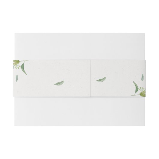 Stijlvolle Toscaanse waterverf olijfbladeren tak Uitnodigingen Wikkel (Achterkant Voorbeeld)