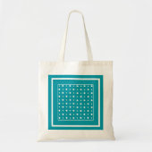 Stijlvolle Tote Tas, Witte Stippen, Theelblauw Tote Bag (Voorkant)