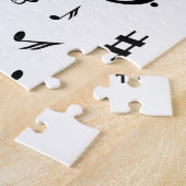 Stijlvolle, Treble Clef Wave Black en White Legpuzzel (Zijkant)