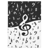 Stijlvolle, Treble Clef Wave Black en White Tafelkleed (Voorkant)