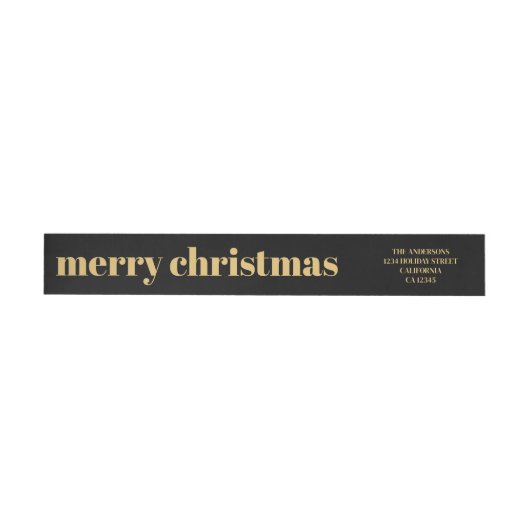 Stijlvolle trendy Black & Gold Merry Christmas Wra (Individueel)