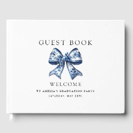 Stijlvolle trendy blauwe boog 2 foto's afstudeerfe gastenboek