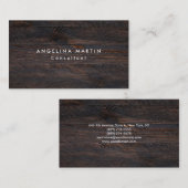 Stijlvolle trendy donkerbruine houten textuur Mode Visitekaartje (Voorkant / Achterkant)