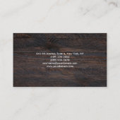 Stijlvolle trendy donkerbruine houten textuur Mode Visitekaartje (Achterkant)
