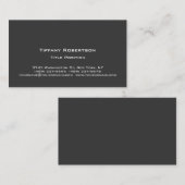 Stijlvolle trendy donkergrijs professional visitekaartje (Voorkant / Achterkant)