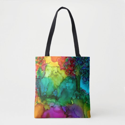 Stijlvolle, trendy en kleurrijke Abstracte Canvas Tote Bag (Voorkant)