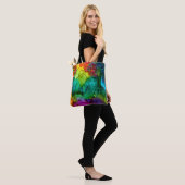 Stijlvolle, trendy en kleurrijke Abstracte Canvas Tote Bag (Op model)