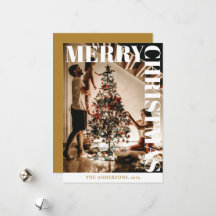 Stijlvolle trendy familiefoto | Gouden kerst