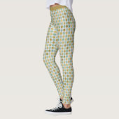 Stijlvolle Trendy Gold Blauwgroen Polka Dot Patter Leggings (Links)